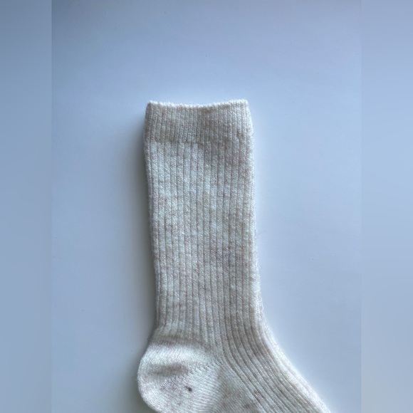 Brunello Cucinelli Cream Ribbed Women's Wool Socks - Picture 3 of 6